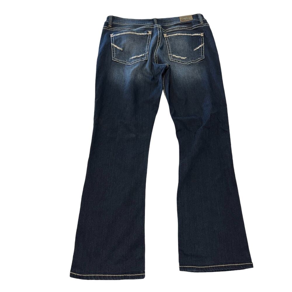 BKE Harper Bootcut Jeans Womens 32R Dark Wash Stretch Denim Contrast Stitch - Picture 3 of 9